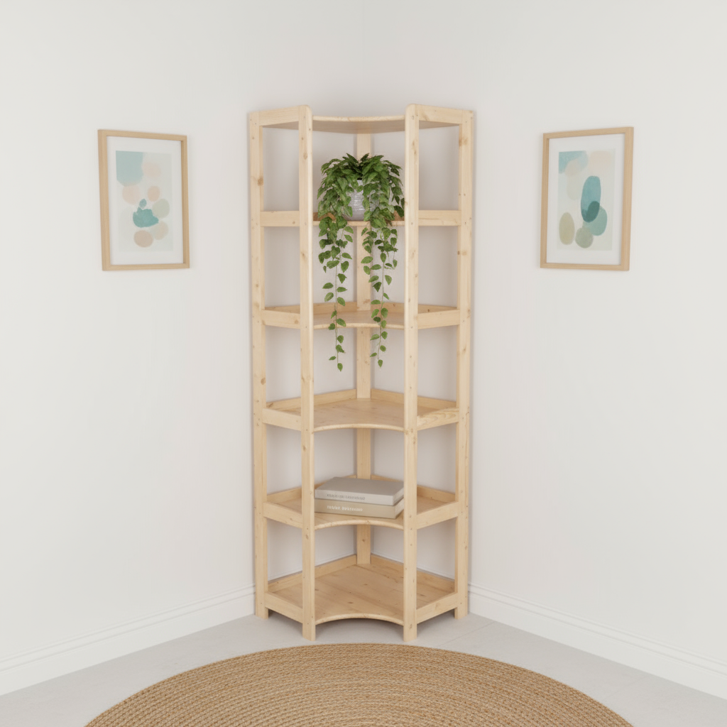 Raft Elisse Transilvan, 6 polite, Colt Interior, 60x60x203 cm, Natur